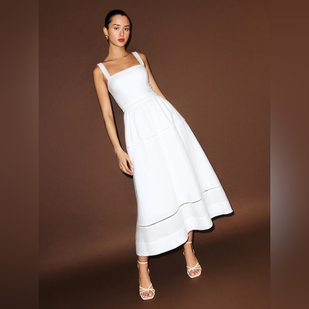 Reformation White Midi Dress